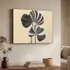Zwart - Bladeren - Strepen - Minimalistisch Textielframe zwart klein -sfeer3