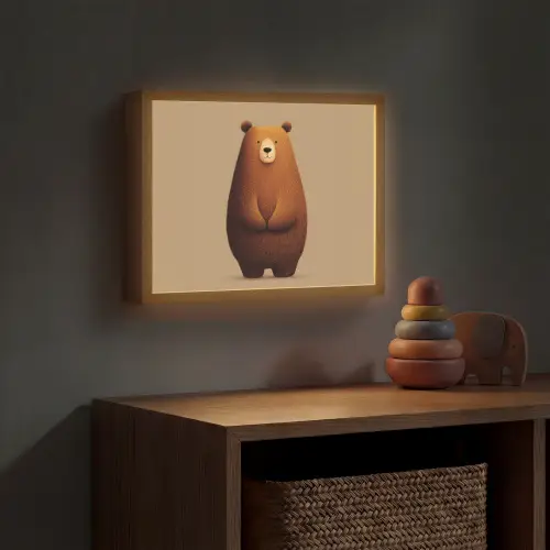 Beer - Minimalistisch - Bruin Light Box met batterij (Wandlamp kind) middel -sfeer5_kind