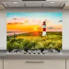 Vuurtoren - Natuur - Zon - Landschap - Gras - Strand - Zee keuken achterwand spatscherm klein -3d_website