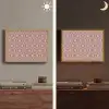 Strak - Patroon - Roze - Donkerblauw Light Box met batterij (Wandlamp) middel 907 -sfeer3