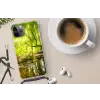 Bos - Landschap - Water - Bomen - Zon Hoesje iPhone 12 Pro met koord klein -oordop