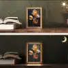 Bloem - Orchidee - Oranje Light Box met kabel (Tafellamp) klein -sfeer3