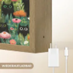 Katten - Bloemen - Kleurrijk Light Box met batterij (Wandlamp) middel 907 -USP_websiteoplaadbaarDE