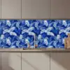 Palmblad - Patroon - Blauw keuken achterwand 2 middel 871 zz_3dshopping