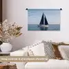 Zeilboot - Zee - Blauw Wandkleed katoen klein -sfeer1