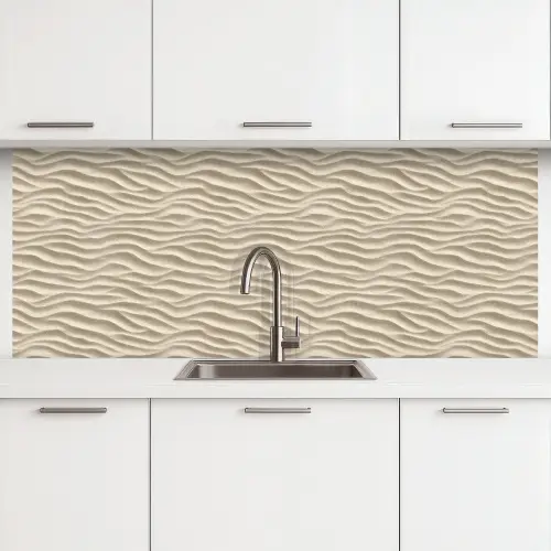 Zand - Golven - Beige keuken achterwand 2 middel 871 -3d