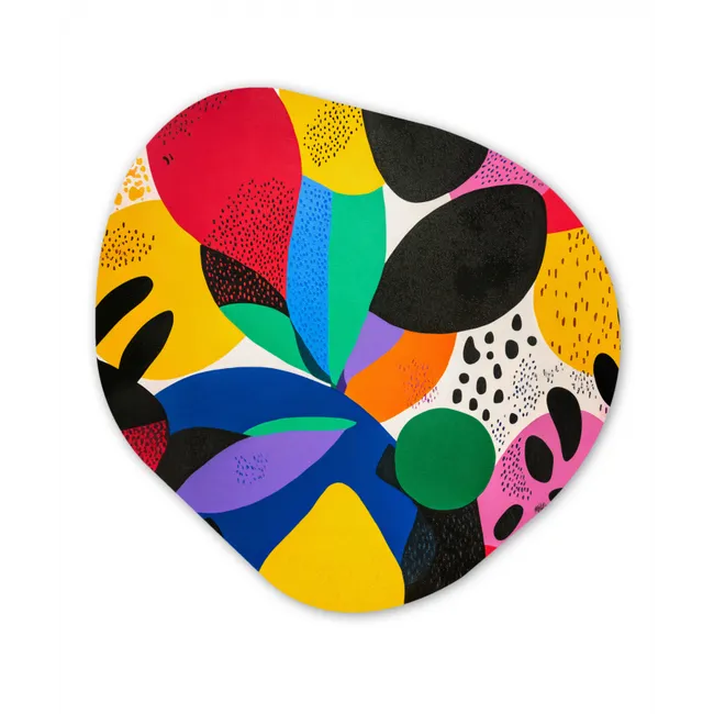 Vormen - Stippen - Kleurrijk Wandcirkel Organisch Forex 3mm klein -3d