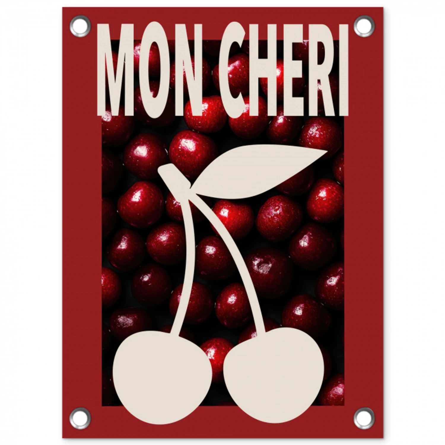 Kersen - Illustratie - Rood tuinposter los doek klein -3d