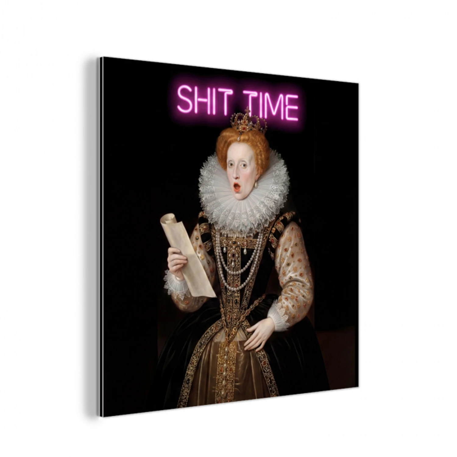 Portret - Humor - Neon aluminium wit klein -3d