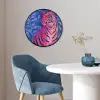 Tijger - Roze - Bladeren - Jungle Fotolijst rond zonder passe partout klein -sfeer2