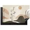 Japandi - Landschap - Beige Inductie beschermer vinyl 3mm klein -3d