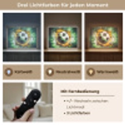 Bal - Voetbal - Groen - Oranje - Rook Light Box met batterij (Wandlamp kind) middel -USP_lichtkleurDE