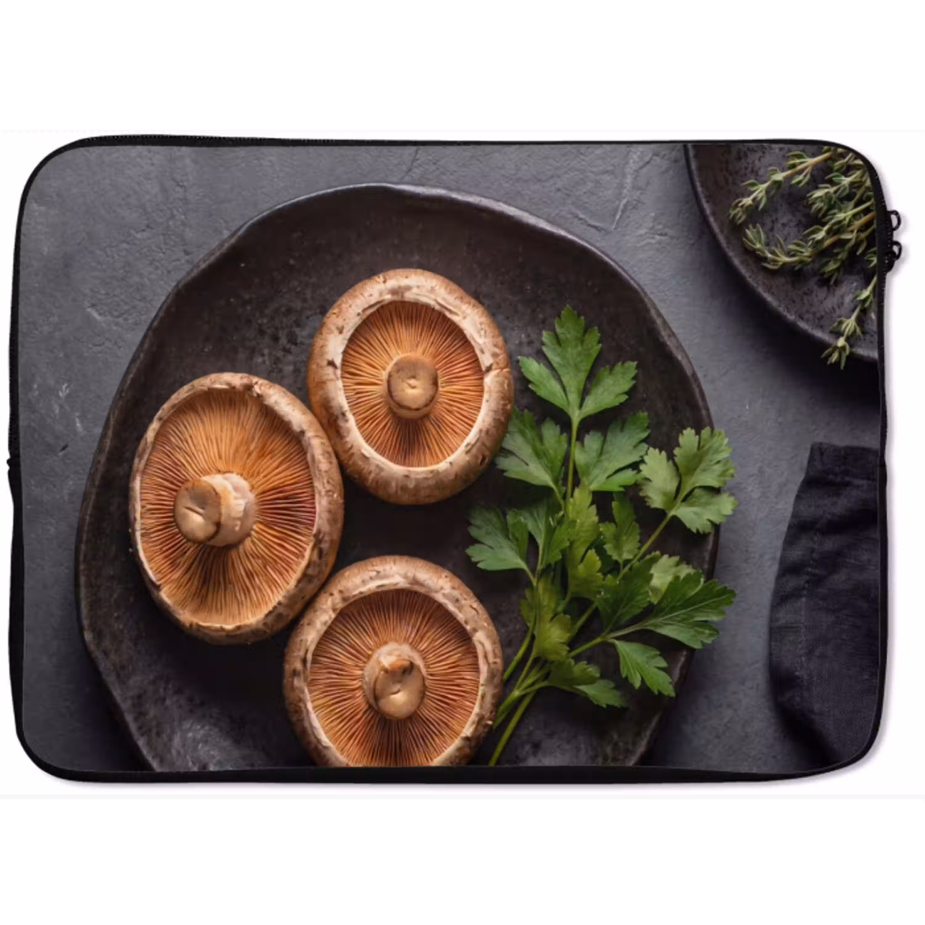 Paddestoelen - Kruiden - Eten laptophoes neopreen klein -zkaufland3dotto