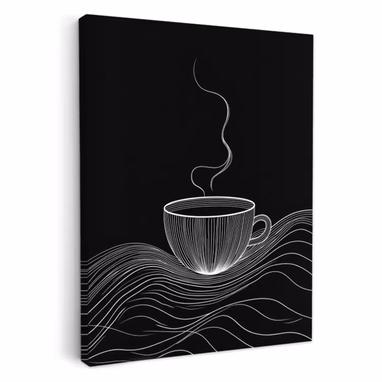 Leinwandbilder - Strichzeichnung - Kaffeetasse - Schwarz