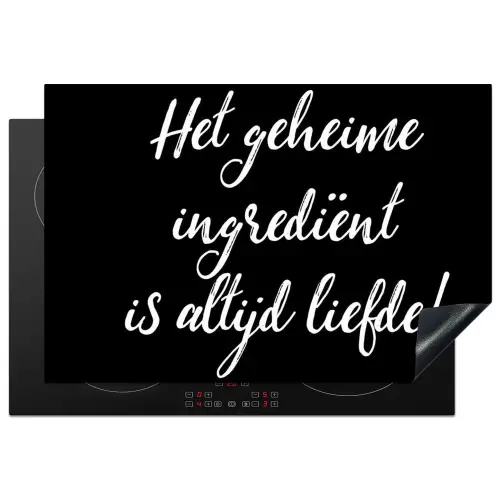 Quotes - Koken - Het geheime ingrediënt is altijd liefde! - Spreuken - Liefde Inductie beschermer vinyl 3mm klein -3d