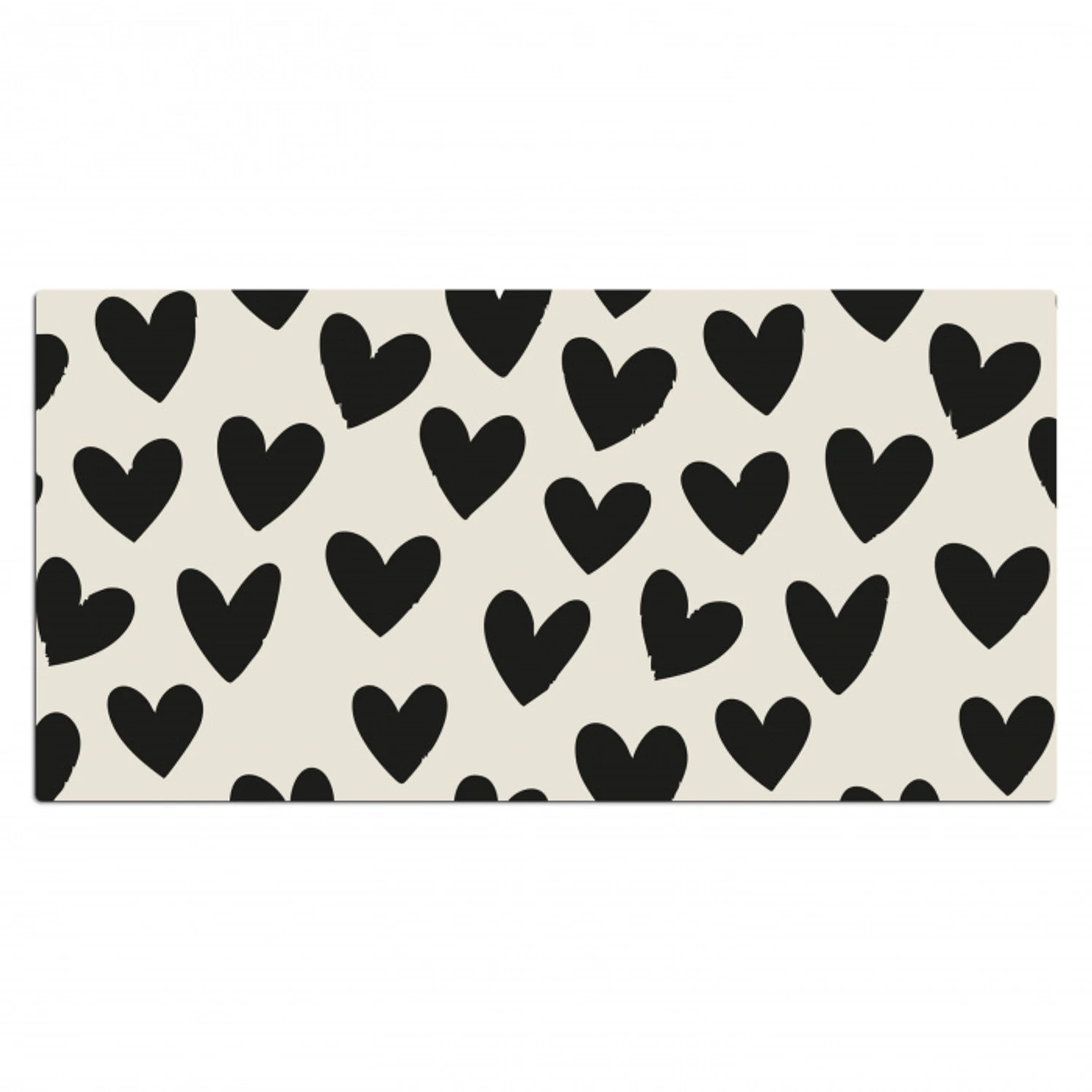 Hartjes - Zwart - Beige Muismat XXL klein -3d_leeg