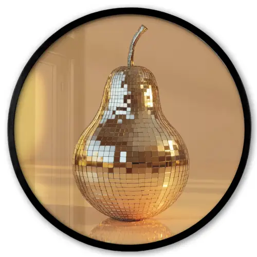 Goud - Disco - Glitter - Peer Fotolijst rond zonder passe partout klein -3d