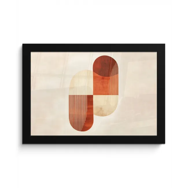 Bogen - Beige - Vormen fotolijst zwart zonder passe partout klein -3d