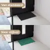 Donkergroen - Gezichten - Katten - Kleuren Deurmat klein 898 -voor-na_NL