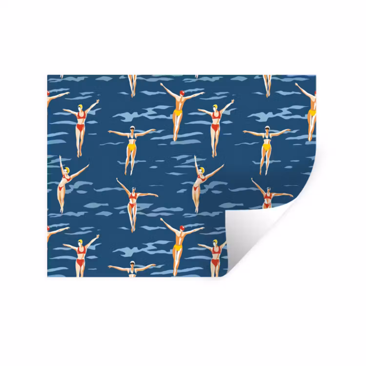 Wandtattoo – Schwimmer Retro - Blau