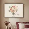 Bloemen - Quote - Beige - Lint Textielframe zwart klein -sfeer1