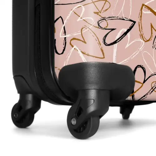 Schetsmatige Hartjesswirls NBS - Handbagage koffer - Volwassenen Unisex middel -wiel