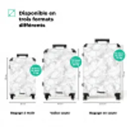Wit - Marmer - Grijs NBS - Handbagage koffer - Volwassenen Unisex middel zzzzzzVergelijking_3FR