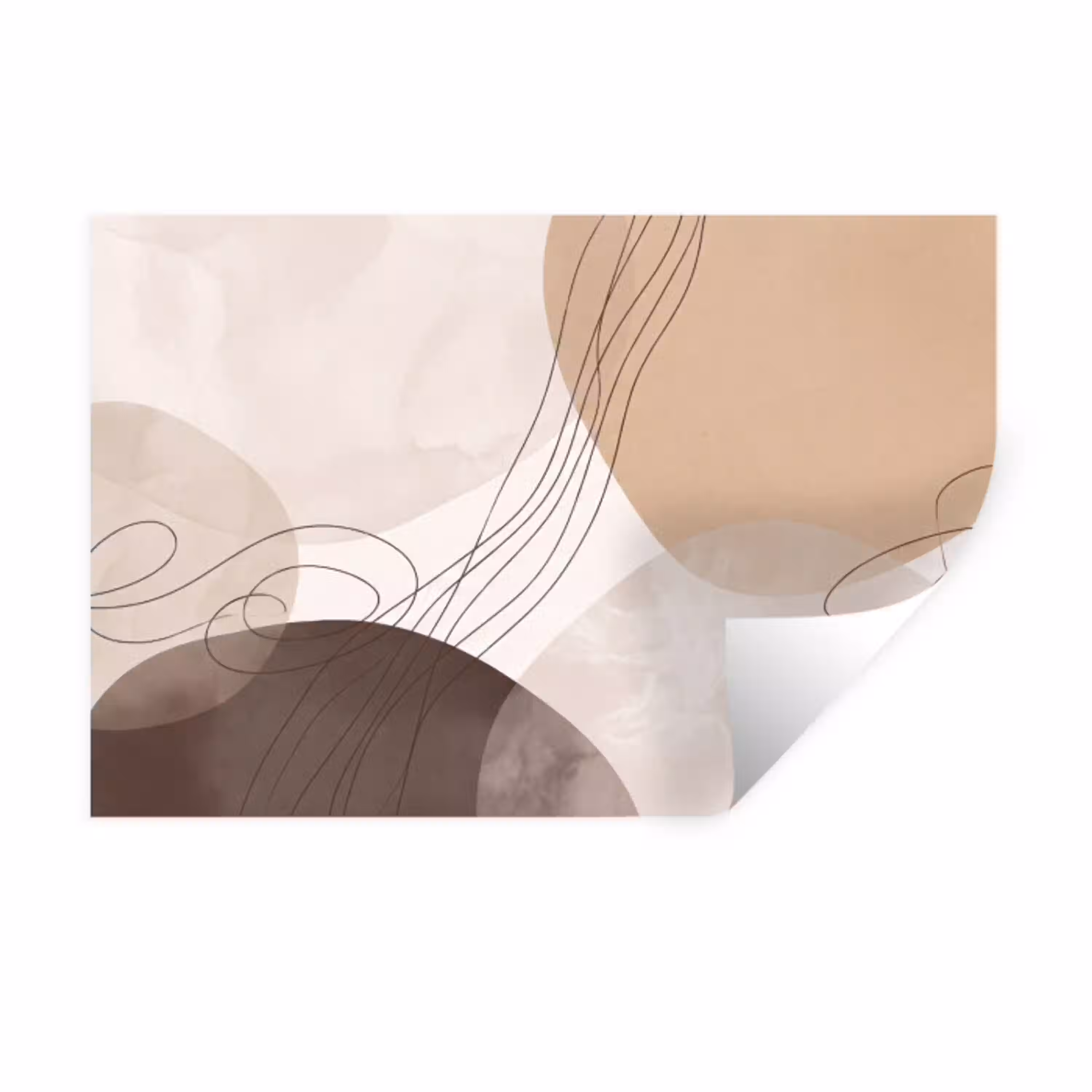 Abstractie - Beige - Modern Muursticker klein -3d