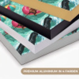 Teckels - Zwembad - Kleurrijk Textielframe zwart klein 947 -USP_kleurenDE