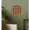 Plaid - Patroon - Vierkant - Bruin Wandcirkel behangsticker klein 186 -sfeer2