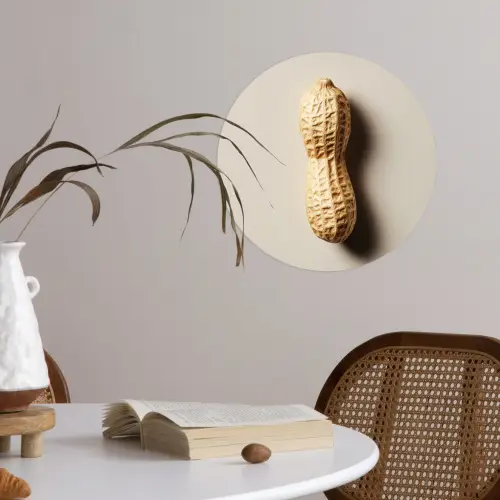 Pinda - Ruw - Beige Wandcirkel behangsticker klein -sfeer3