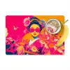 Vrouw - Zonnebril - Abstract - Oranje Placemat vinyl groot -zzzproduct_Kitchenyeah-website