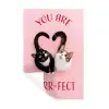 Kat - Hart - Tekst - Valentijn Muursticker klein -3d