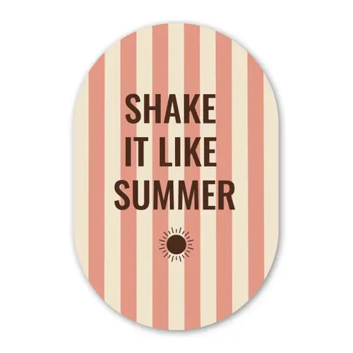 Zomer - Quote - Strepen Wandcirkel Ovaal Glas middel -3d