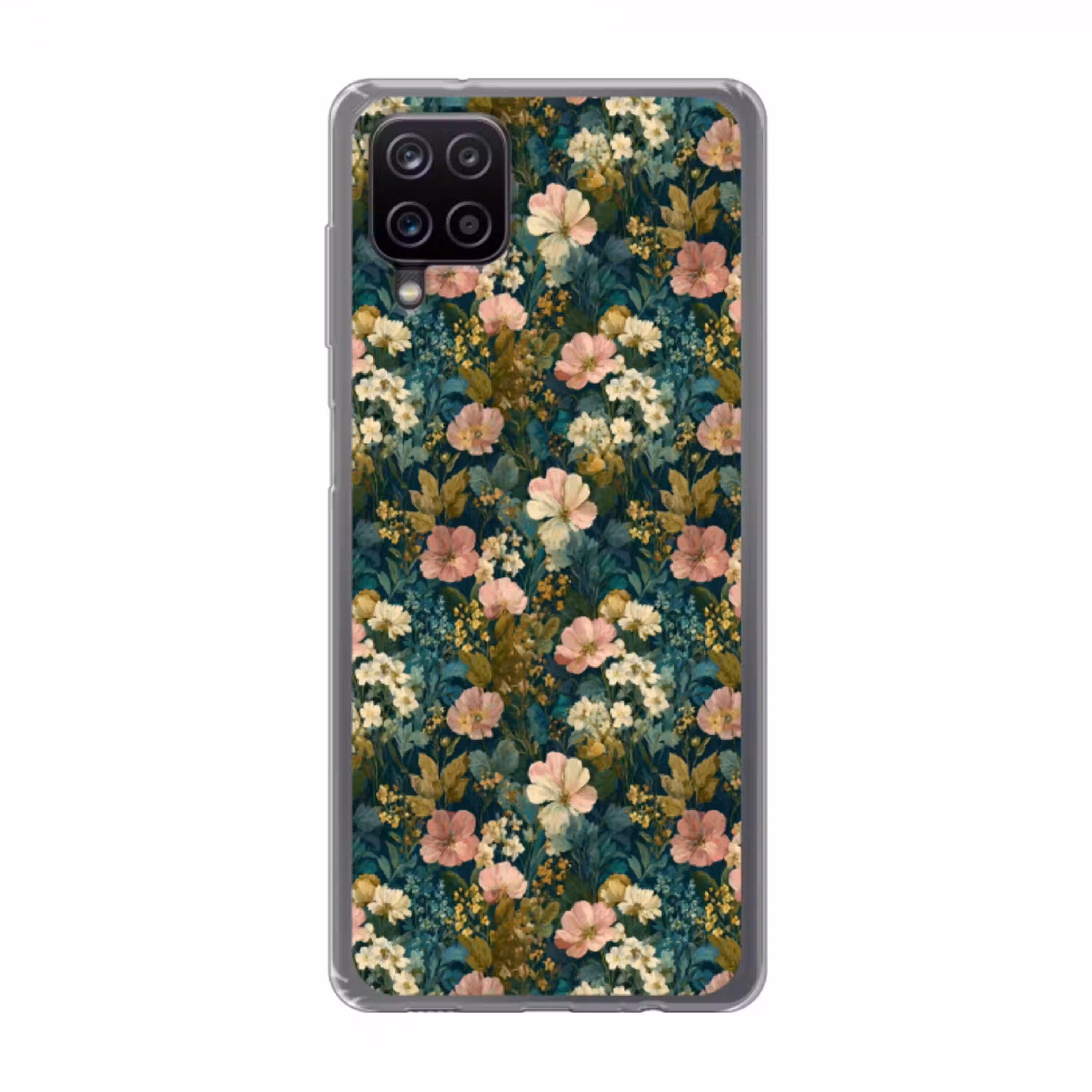 Wilde bloemen - Botanisch - Patroon - Roze - Romantisch Telefoonhoesje Samsung Galaxy A12 klein 372 -3d