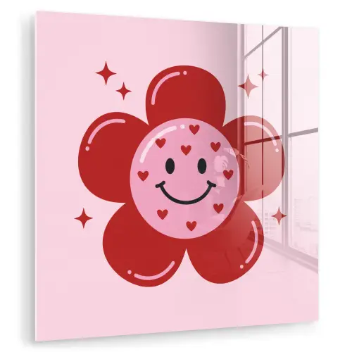 Bloem - Roze - Hartjes plexiglas 5mm klein -zzzproduct_nieuw