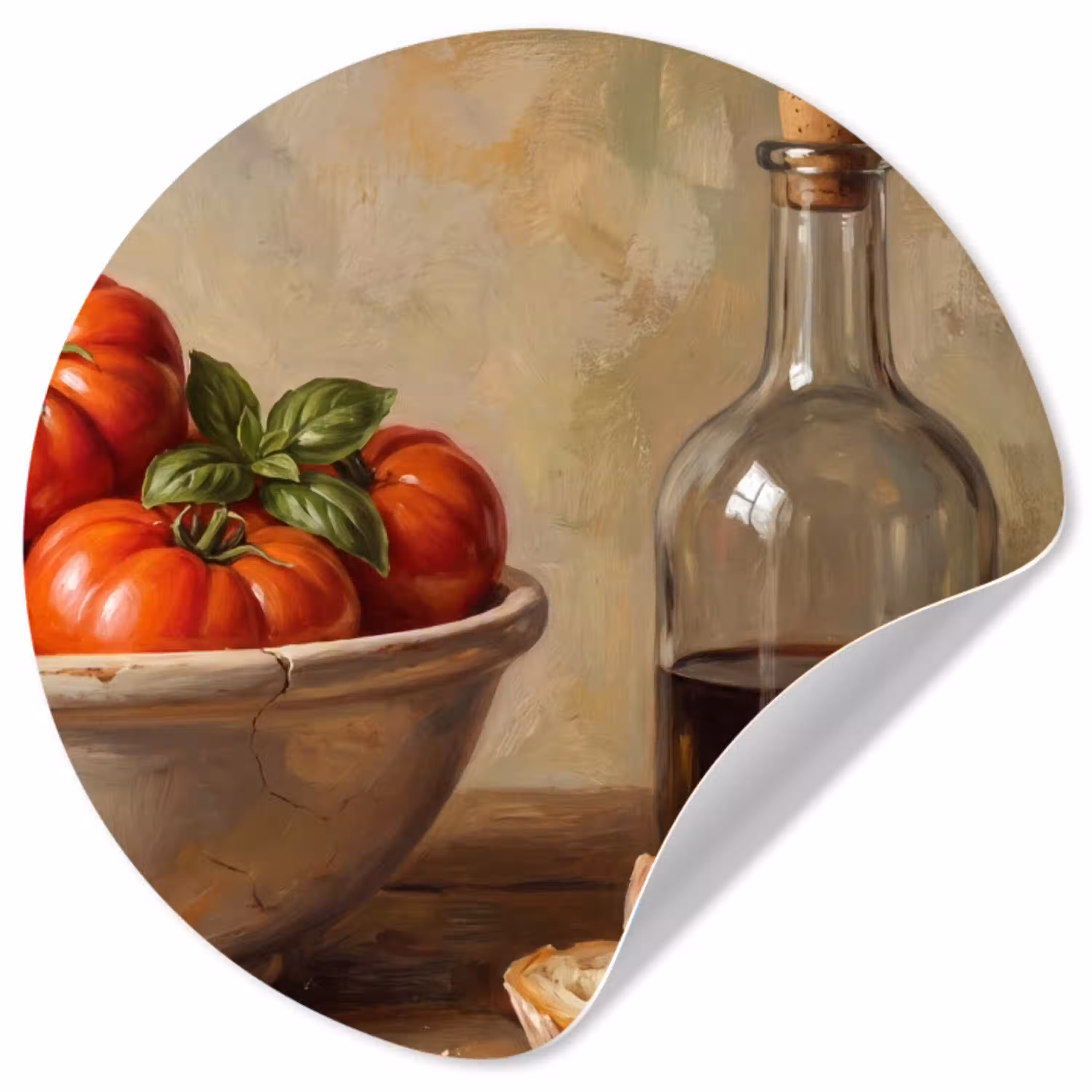 Tomaten - Kom - Eten Wandcirkel behangsticker klein -3d