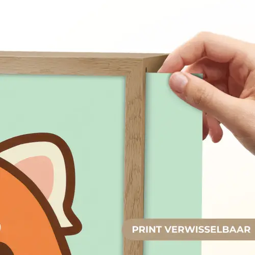 Rode panda - Groen - Cartoon Light Box met batterij (Wandlamp kind) middel -USP_websiteprintNL