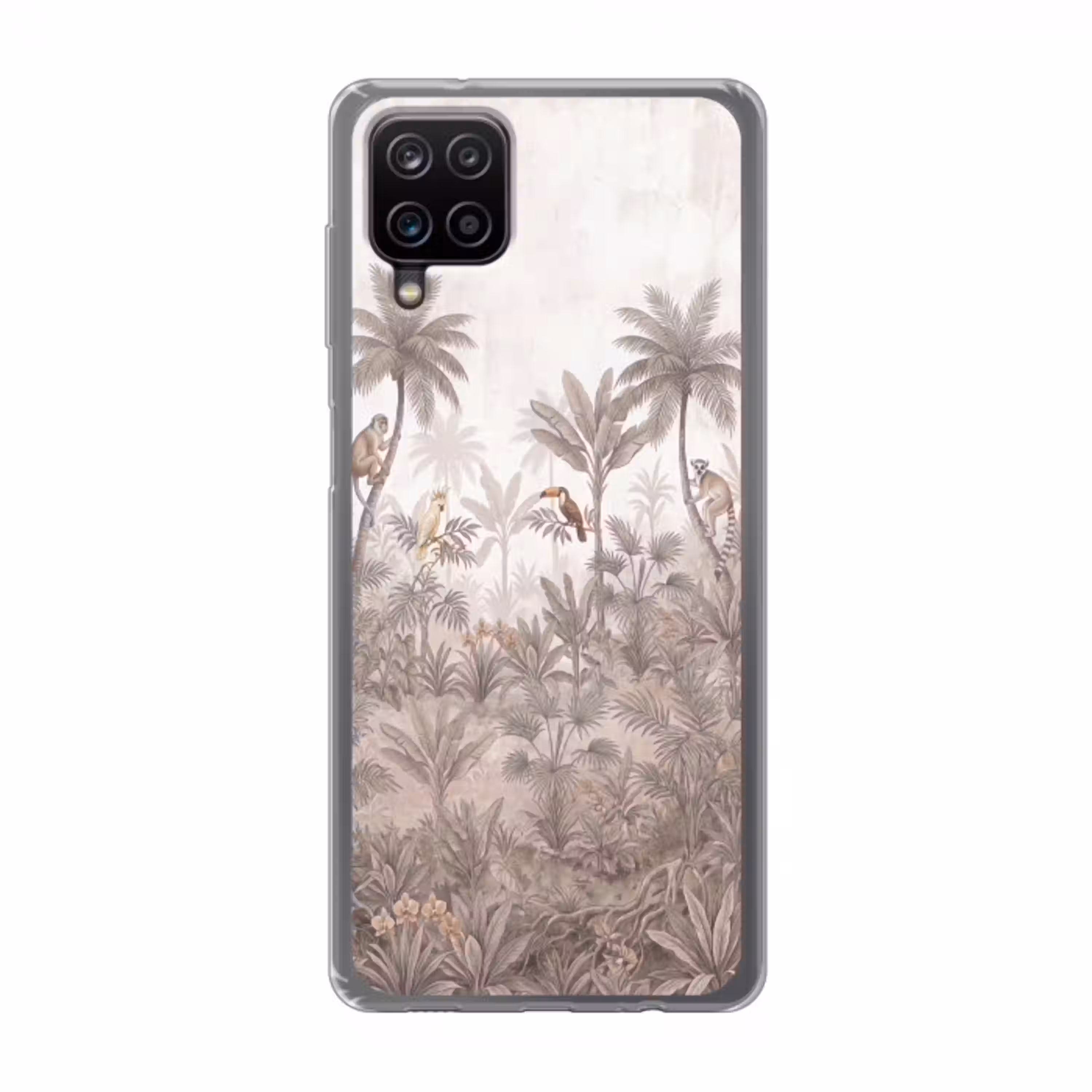 Jungle - Dieren - Palmbomen Telefoonhoesje Samsung Galaxy A12 klein -3d