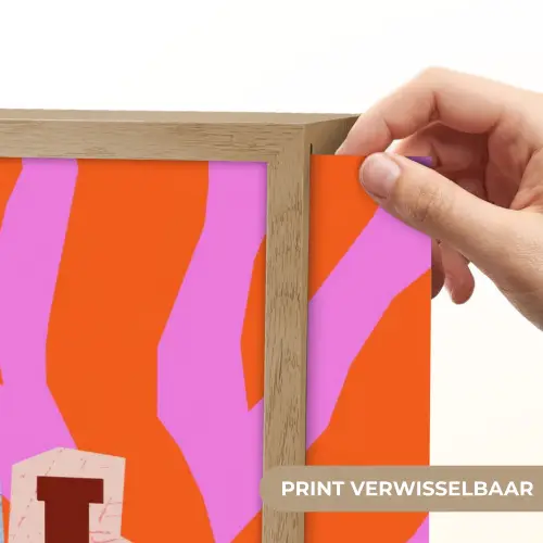 Zebraprint - Grafisch - COOL - Oranje Light Box met batterij (Wandlamp) middel -USP_websiteprintNL