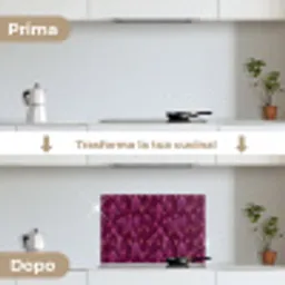Bladeren - Patroon - Burgundy keuken achterwand spatscherm klein 900 -voor_na_IT