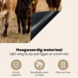 Runderen - Kudde - Landschap - Weide - Rustig Inductie beschemer met haakjes klein -ky-onderkant-nl