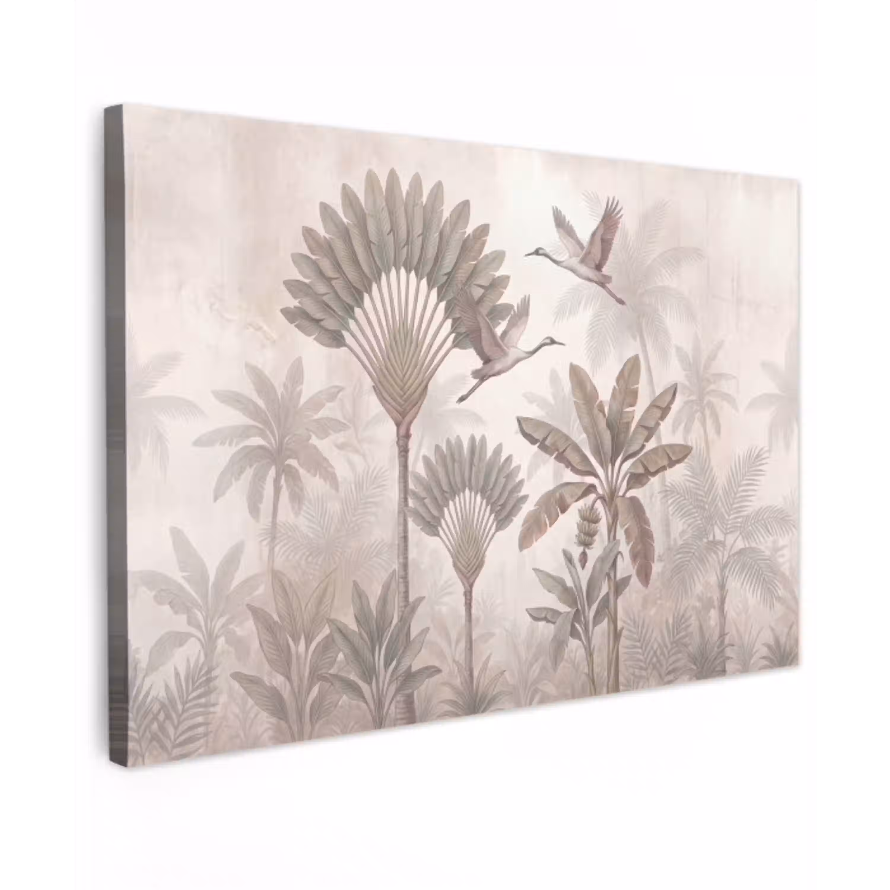 Vogel - Tropisch - Jungle - Natuur - Beige Tuinposter op houten frame 2 cm dik klein -3d