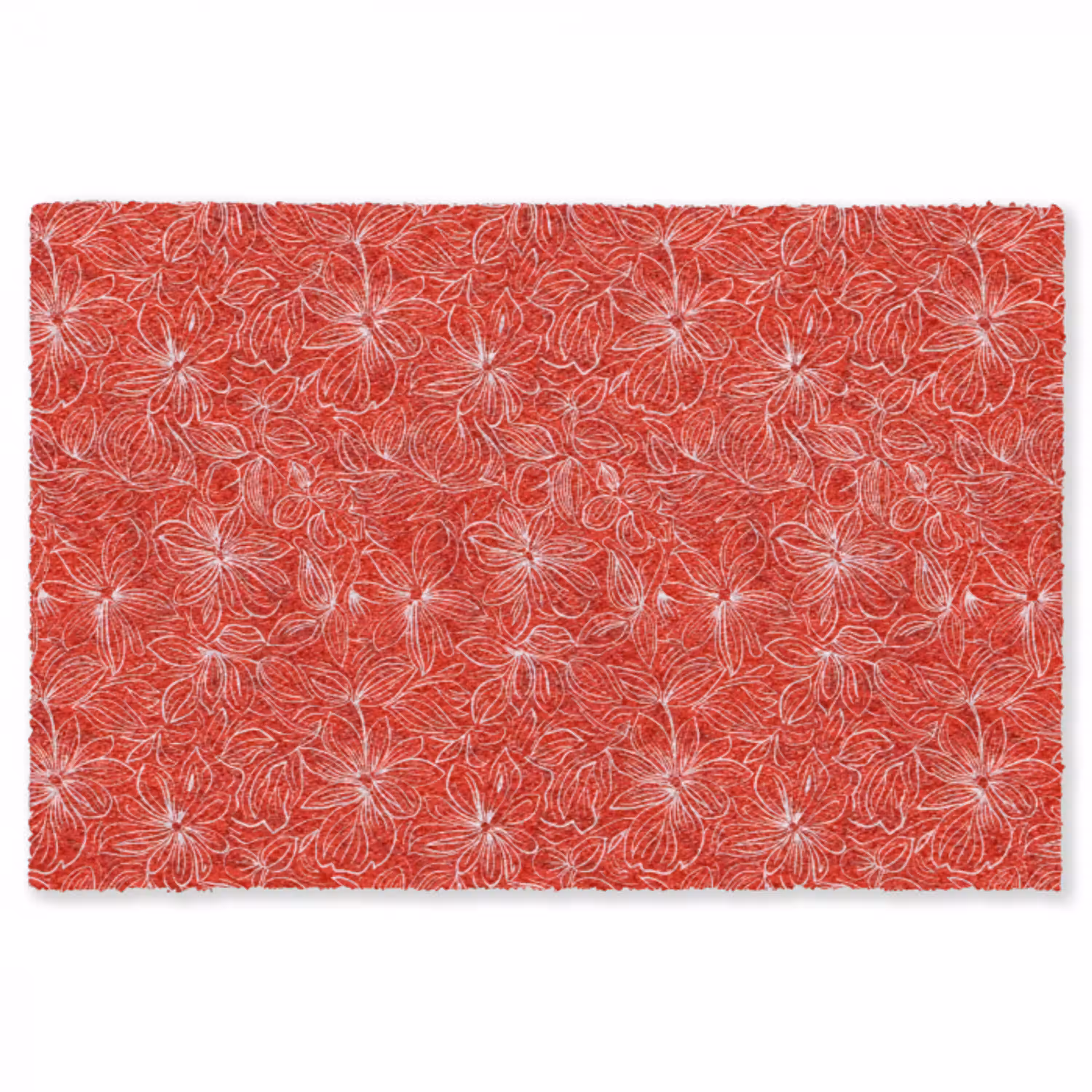Bloemen - Patroon - Rood Vloerkleed Rechthoek klein 1091 -3d