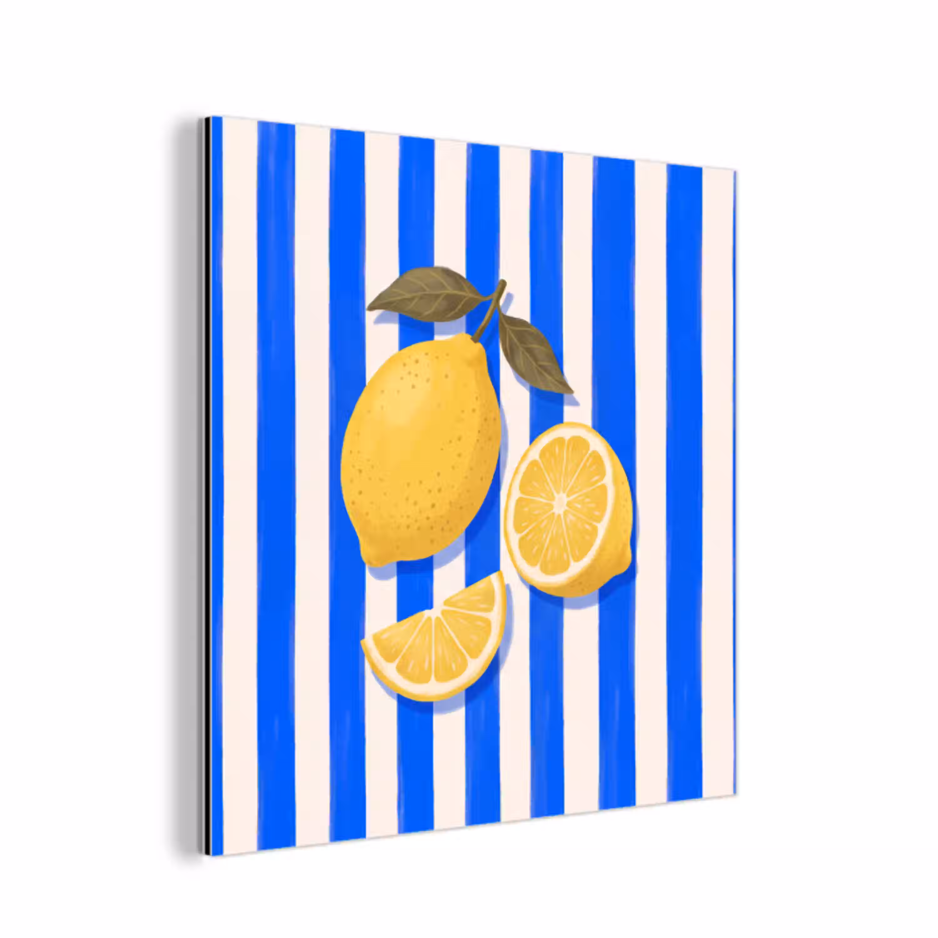 Fruit - Citroen - Zomer - Geel - Blauw aluminium wit klein -3d