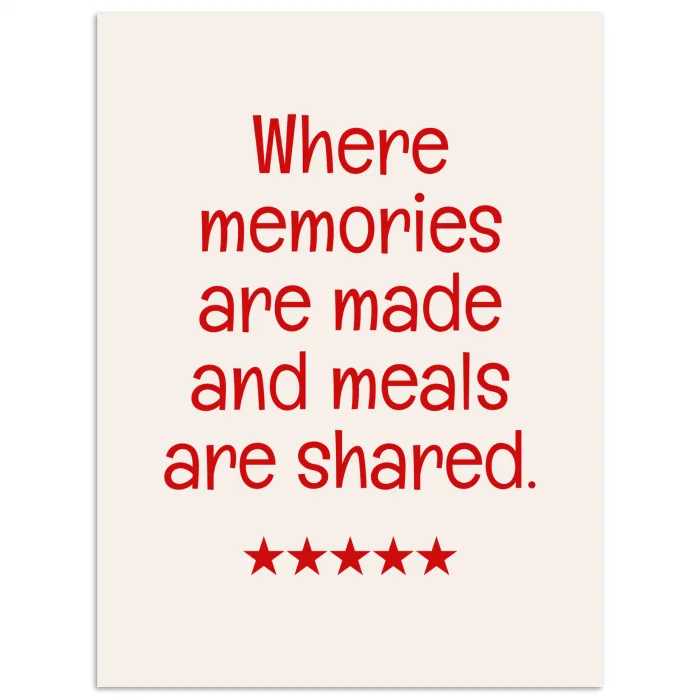 Quote - Sterren - Rood - Memories poster papier klein -3d
