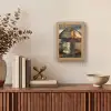 Kunst - Bruin - Abstract - Hout motief Light Box met kabel (Tafellamp) klein -sfeer2