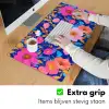 Bloemen - Blauw - Roze Muismat XXL klein -sfeer3