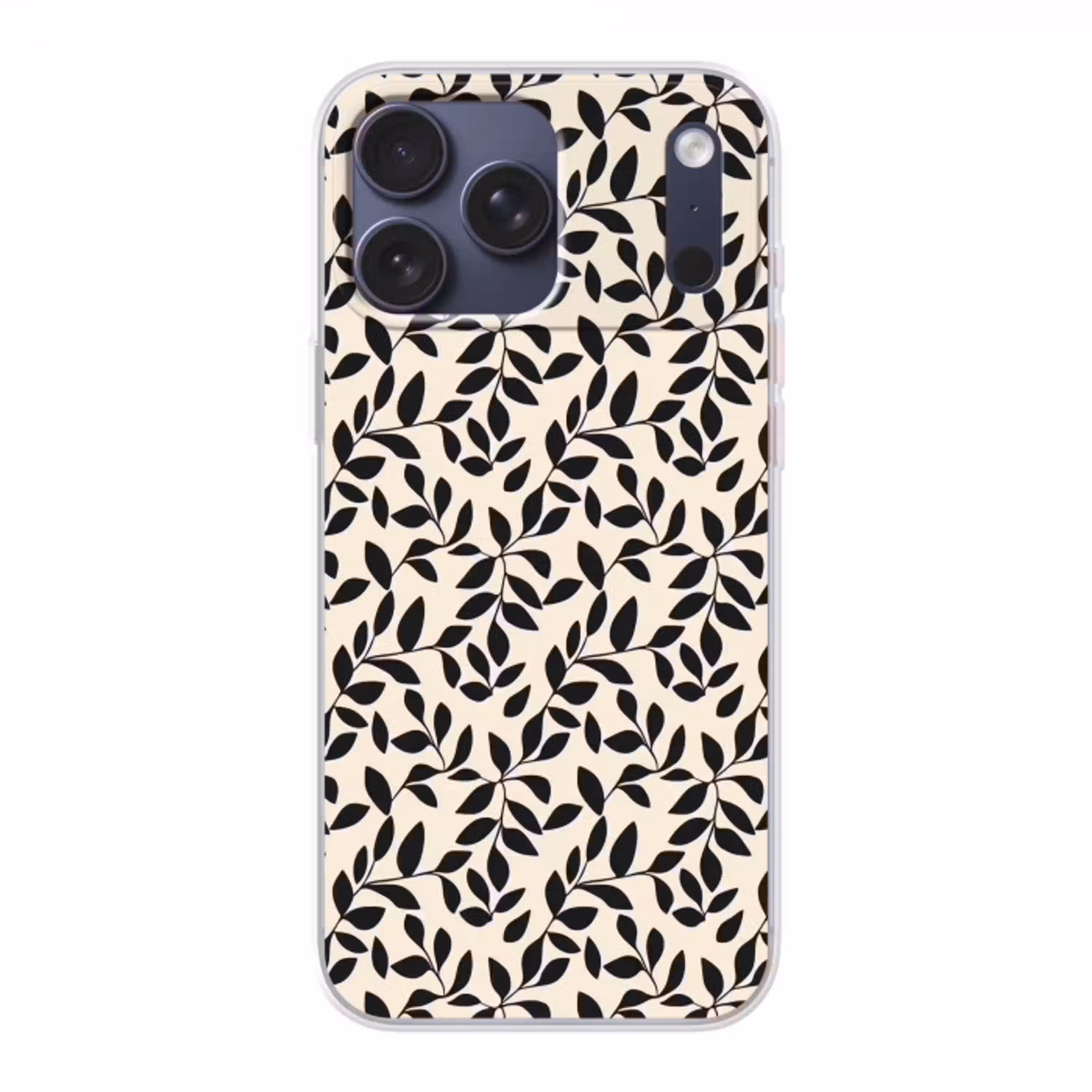 Elegant - Patroon - Zwart - Beige Telefoonhoesje iPhone 17 Pro Max klein 879 -3d