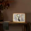 Abstract - Hert - Gewei - Goud Light Box met kabel (Tafellamp) klein -sfeer4